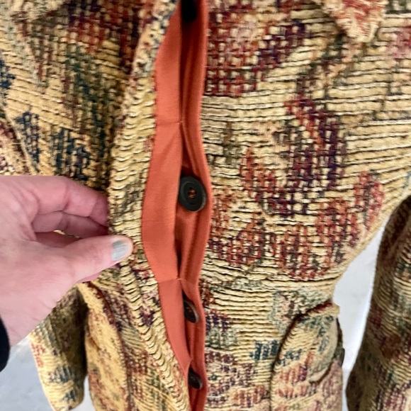 Vintage Italian Corduroy Floral Coat. ‎ XS/S - Picture 4 of 8